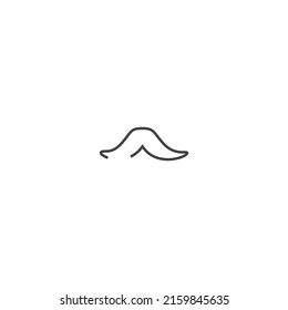 beard thin line icon, editable stroke icon eps 10
