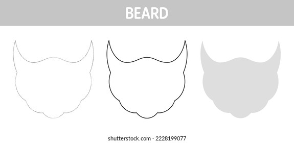 Beard tracing and coloring worksheet for kids