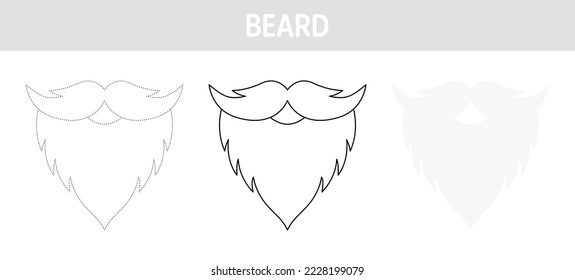 Beard tracing and coloring worksheet for kids