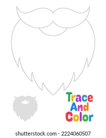 Beard tracing worksheet for kids