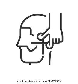 Beard trim icon, part of the square icons, hair salon icon set. The illustration is a vector, editable stroke, thirty-two by thirty-two matrix grid, pixel perfect file.