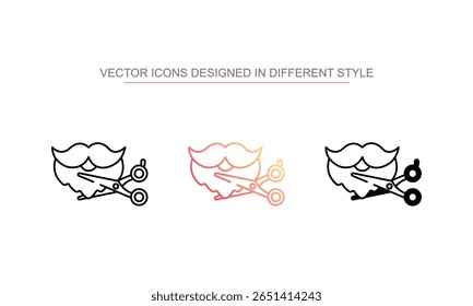 Beard Trimming icon design with white background stock illustration