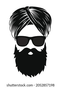 Beard and turban sikh symbol Graphic trendy design