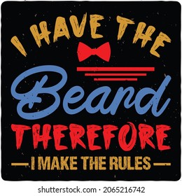 Beard typography Design, Mustache with beard sign, Vector vintage illustration.