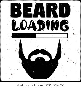Diseño de tipografía barba, Mustache con signo de barba, ilustración vectorial vintage.