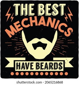 Beard typography Design, Mustache with beard sign, Vector vintage illustration.