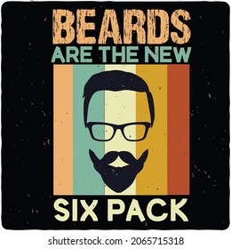 Beard typography Design, Mustache with beard sign, Vector vintage illustration.
