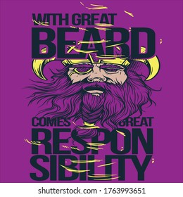 Beard typography t shirt design