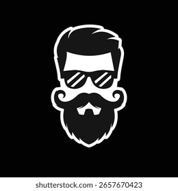 Logotipo moderno abstracto del Vector de barba