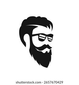 Logotipo moderno abstracto del Vector de barba