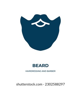 beard vector icon. beard, collection, hipster filled icons from flat hairdressing and barber shop concept. Isolated black glyph icon, vector illustration symbol element for web design and mobile apps