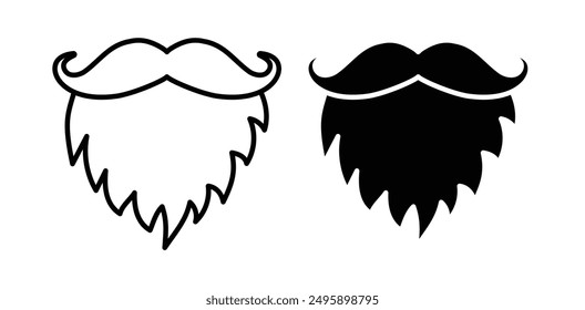 beard vector icon set in black color.