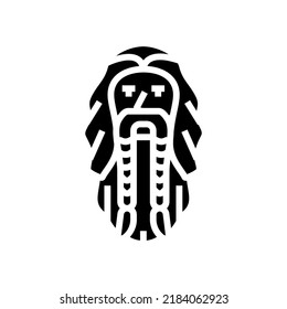 vectores de icono de barba que vigila el glifo. señal de avistamiento de barbas. ilustración de símbolo aislado