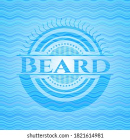 Beard water wave representation style emblem. Vector Illustration. Detailed. 