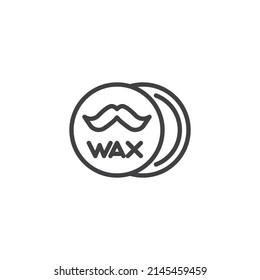 Beard wax line icon. linear style sign for mobile concept and web design. Mustache wax outline vector icon. Symbol, logo illustration. Vector graphics