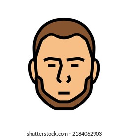 beard without mustache beard color icon vector. beard without mustache beard sign. isolated symbol illustration