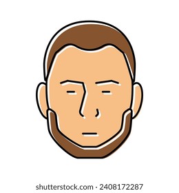 barba sin bigote de barba de color vector de color. barba sin signo de barba bigote. ilustración de símbolo aislado