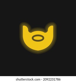 Beard yellow glowing neon icon