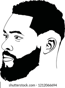 Bearded afro men face