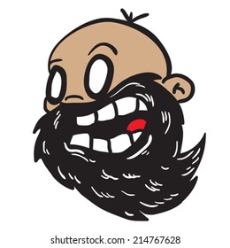 Bearded Bald Man Cartoon Illustration 260nw 214767628 