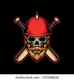 bearded biker skull for commercial use