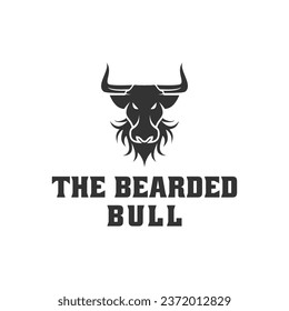 Bearded bull logo design vector