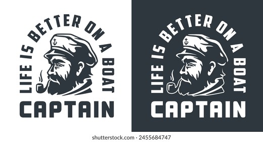 Bearded captain wearing a sailor hat, with a nautical theme. The image captures the essence of sea endeavors and the wisdom of an experienced mariner.