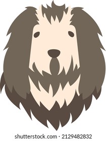 The Bearded Collie, or Beardie. Vector dog