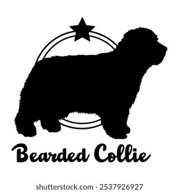 Bearded Collie dog silhouette,  dog, dog breeds, logo, vector, silhouette, logo design, animal, illustration, icon, sign, design, black,  symbol, pet