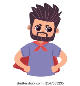 bearded dad super hero character