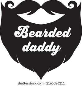 Bearded dad. Vector illustration for print.