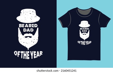 Diseño De Camisetas Con Cabeza De Papá Del Año. Plantilla de diseño de camisetas para tipografía de papá