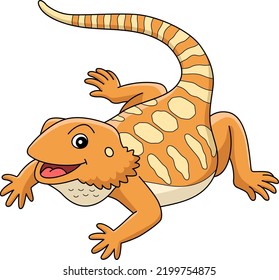 Bearded Dragon Animal Cartoon Colored Clipart