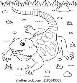 Bearded Dragon Animal Coloring Page for Kids