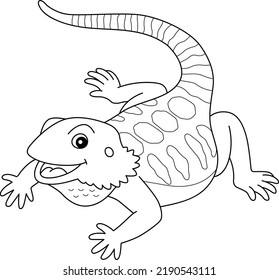 Bearded Dragon Animal Isolated Coloring Page Stock Vector (Royalty Free ...