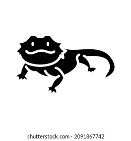 Bearded Dragon Glyph Icon Animal Vector 