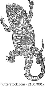 Bearded Dragon Mandala Coloring Pages for Adults