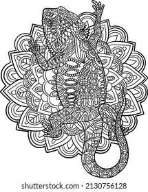 Bearded Dragon Mandala Coloring Pages for Adults
