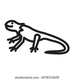 Bearded Dragon Vector Line Icon Design