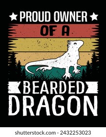 Bearded Dragon vector vintage t shirt design