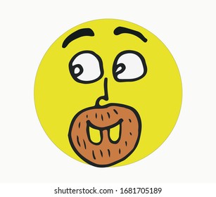 bearded emoticon emoji. this is a vector