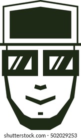 bearded face in the cap 7