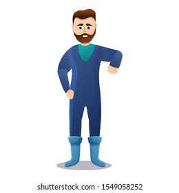 Bearded farmer icon. Cartoon of bearded farmer vector icon for web design isolated on white background