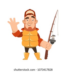 Bearded fisherman character