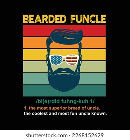 Bearded Funcle Funny Uncle Definition Vintage Cool Beard