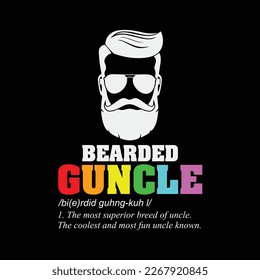 Bearded Guncle Definition Gay UncleLGBT Pride Family Rainbow