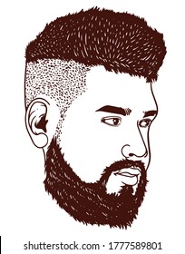 Bartete handsome man Vector Illustration