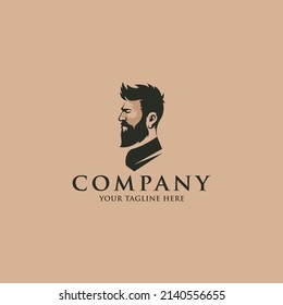 bearded head logo design images
