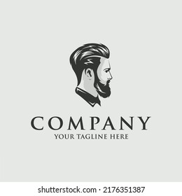 bearded head logo design style