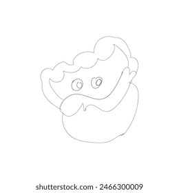 Bearded head sketch vector illustration